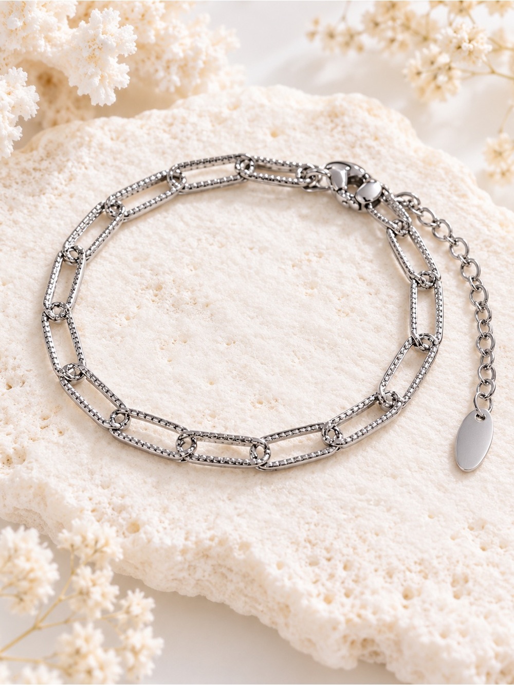 Sterling Silver Chain Link Anklet - Silver